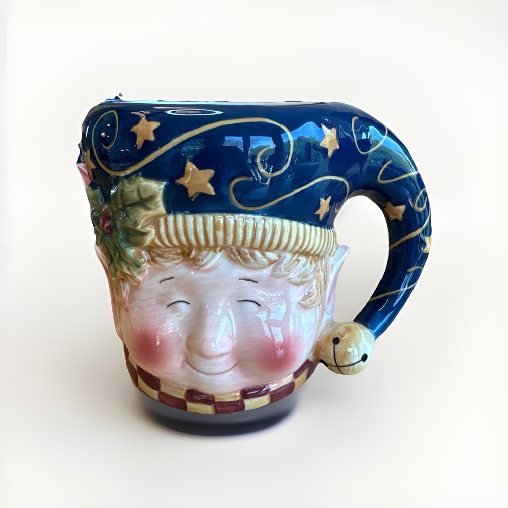 Certified International Santa's Elf 20oz Susan Winget Ceramic Mug Large NEW